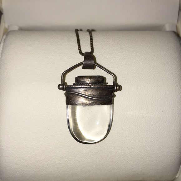 Hand Made Clear Quartz Sterling Silver Wrapped Necklace - Picture 3 of 5
